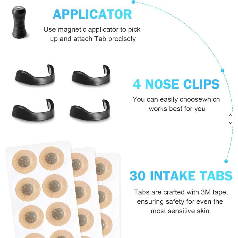 Black Round Anti-snoring Patch Set 30 Pairs of patches Magnetic Nasal Dilator Kit for Snoring Relief - Reusable Multi-Size Sleep & Sport Breathing Aid