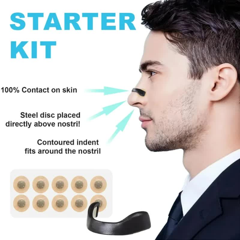 Black Square Anti-snoring Patch Set 30 Pairs of patches Magnetic Nasal Dilator Kit for Snoring Relief - Reusable Multi-Size Sleep & Sport Breathing Aid