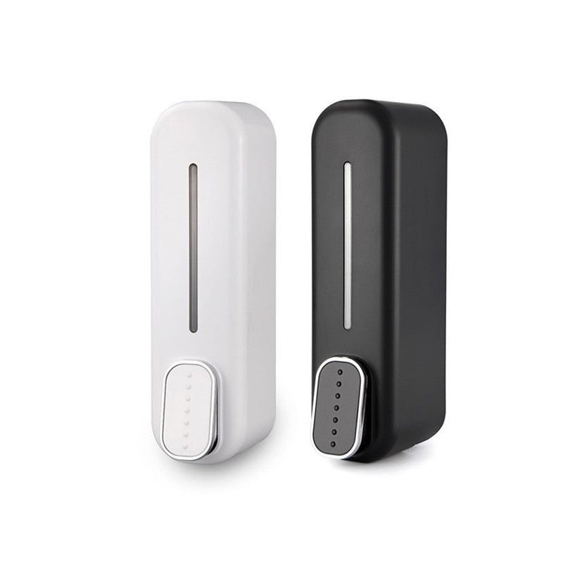 2 Pcs White + Black Modern Wall-Mounted Press Soap Dispenser - 300ml Refillable Pump for Bathroom & Kitchen