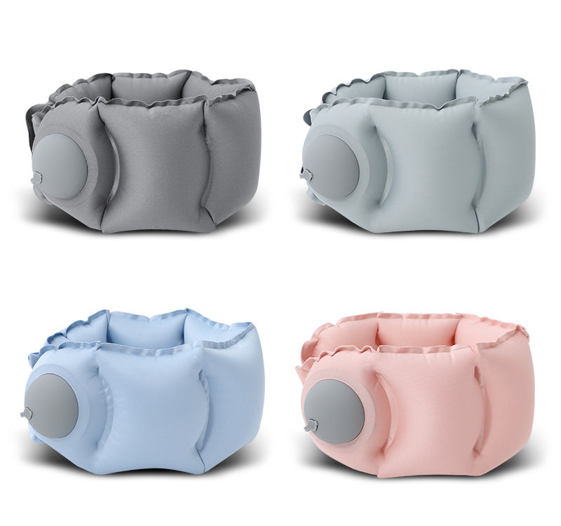 Dark Grey Press-Pump Inflatable Travel Pillow - Ultra-Lightweight Ergonomic 360° Neck Support