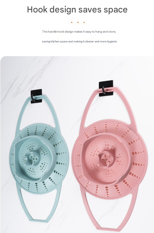 Large Blue Flexible Silicone Steamer Basket with Heat-Resistant Handles - Food-Grade Vegetable Steamer Insert for Pots & Pans