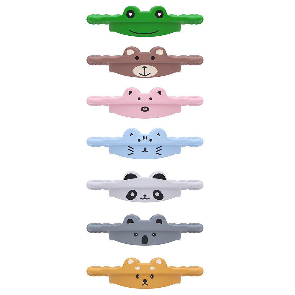 2 Pcs Green Frog Adorable Animal Silicone Cup Carrier - Portable Reusable Handle for Water Cup cup not included