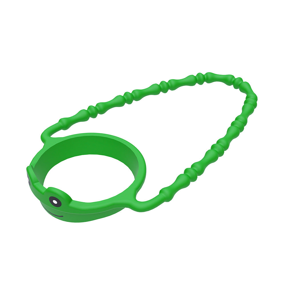 2 Pcs Green Frog Adorable Animal Silicone Cup Carrier - Portable Reusable Handle for Water Cup cup not included