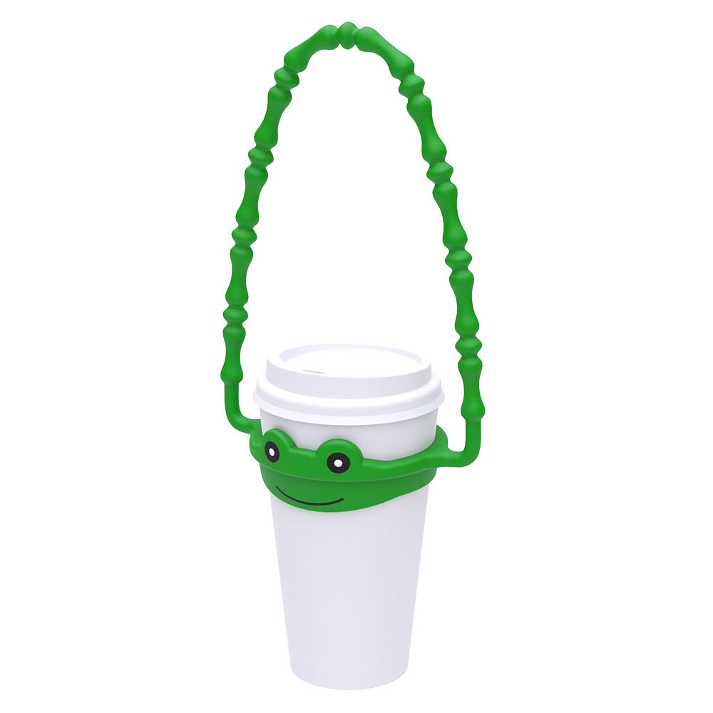 2 Pcs Brown Bear Adorable Animal Silicone Cup Carrier - Portable Reusable Handle for Water Cup cup not included