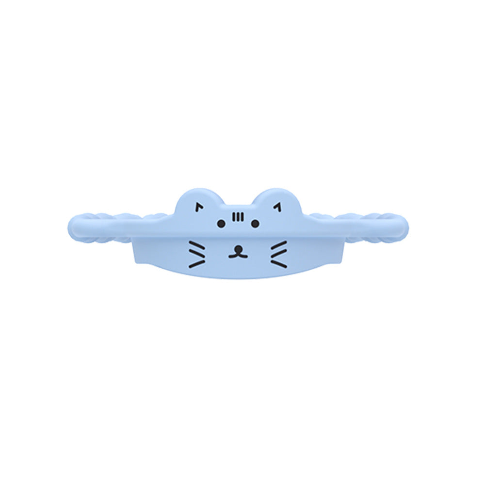 2 Pcs Blue Cat Adorable Animal Silicone Cup Carrier - Portable Reusable Handle for Water Cup cup not included