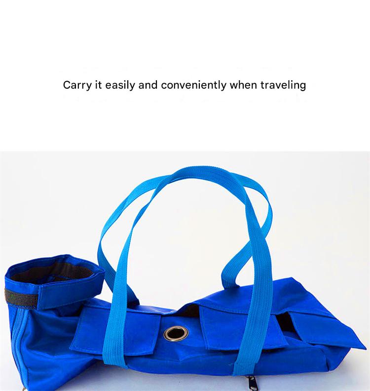 Size M Blue Multi-Functional Cat Grooming Bag - Anti-Scratch Restraint Pouch for Nail Trimming and Vet Visits