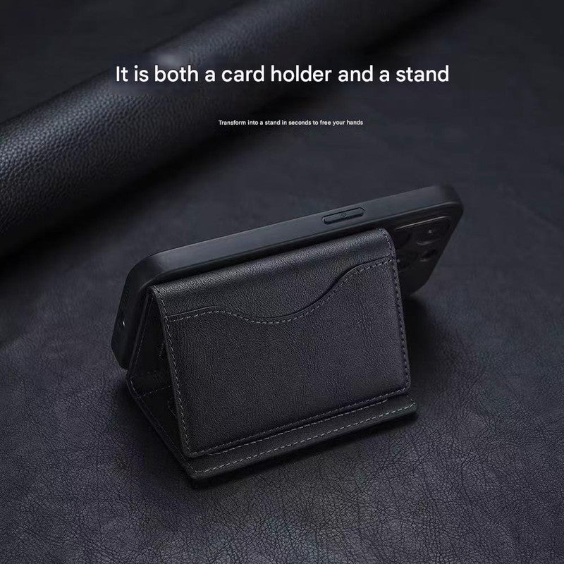 Khaki 3-in-1 Magnetic Wallet for MagSafe - Slim PU Leather Card Holder with Kickstand