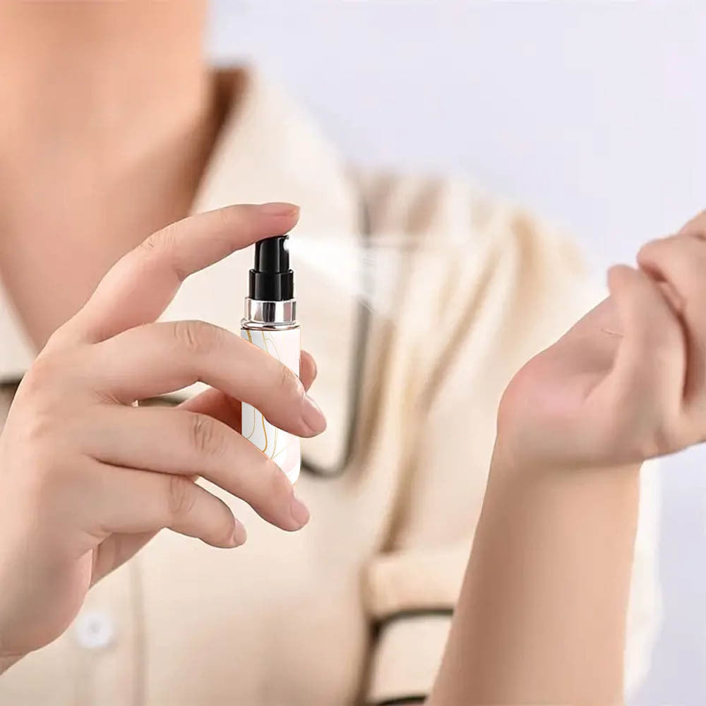 Black Chic Marble Travel Perfume Atomizer Set 3-Pack - 5ml Leakproof Bottom-Fill Spray Bottles
