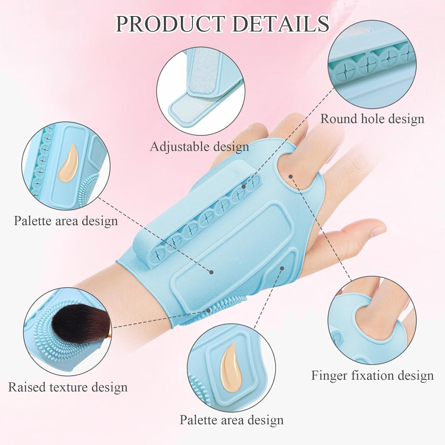 2pc Multi-Functional Silicone Makeup Artist Wristband - Wearable Palette, Brush Holder & Cleaner Purple