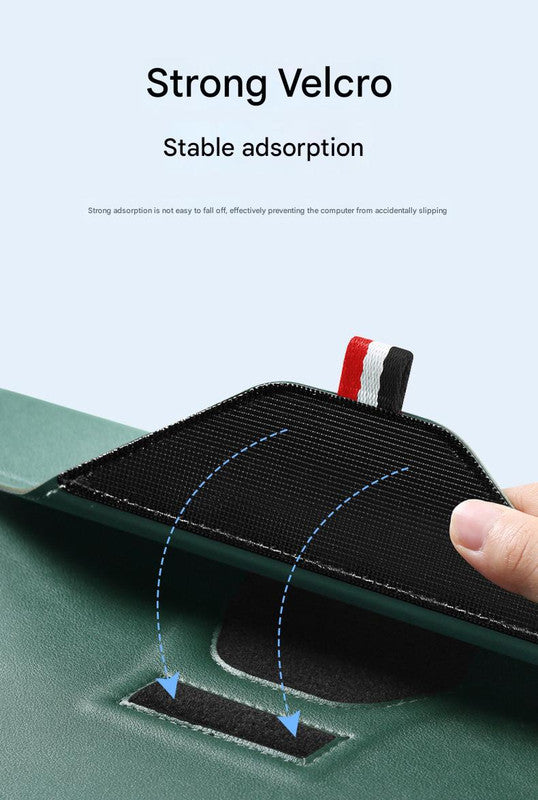 3-in-1 PU Leather Laptop Sleeve with Stand & Mouse Pad + Accessory Pouch Rose Gold