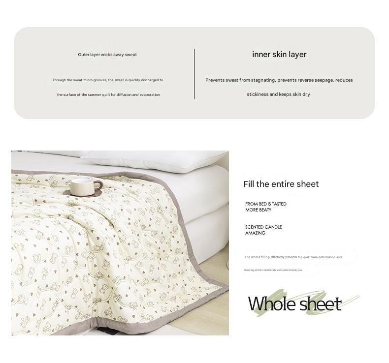 Lightweight Reversible Summer Quilt - Soft, Breathable & Machine Washable Comforter 150x200cm blue flowers