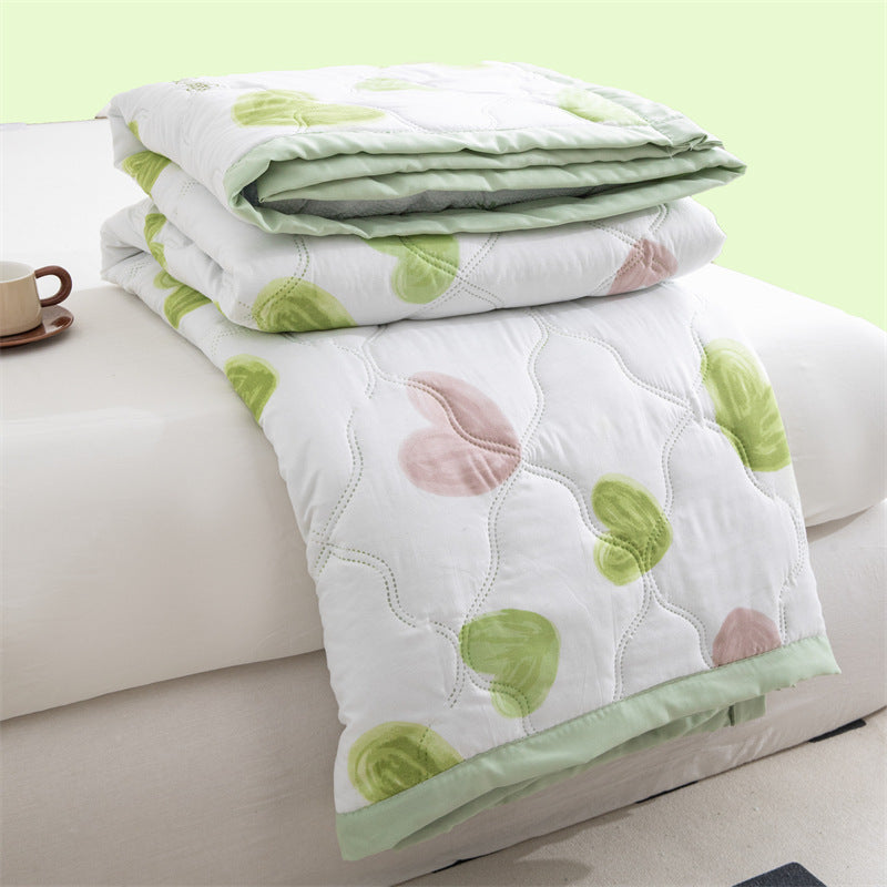 Lightweight Reversible Summer Quilt - Soft, Breathable & Machine Washable Comforter 150x200cm Full of Love