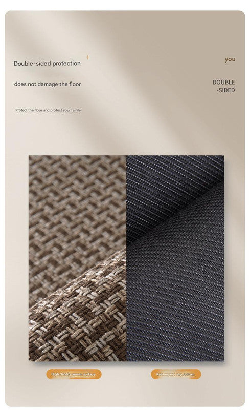 Absorbent & Dirt-Resistant Woven Kitchen Mat - Non-Slip Runner Rug for Home Interlocking Brown