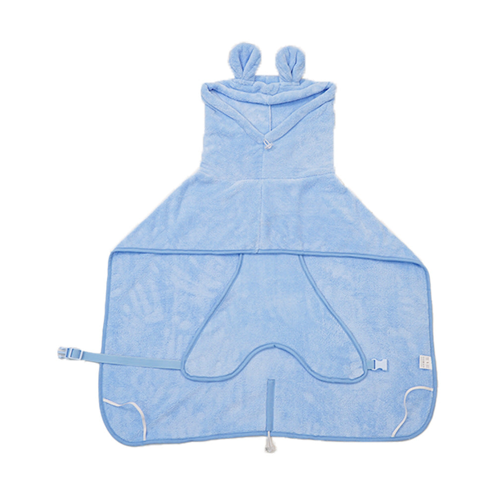 Blue Hooded Dog Bathrobe - Super Absorbent, Adjustable Fit, Cozy Pet Towel Size : M