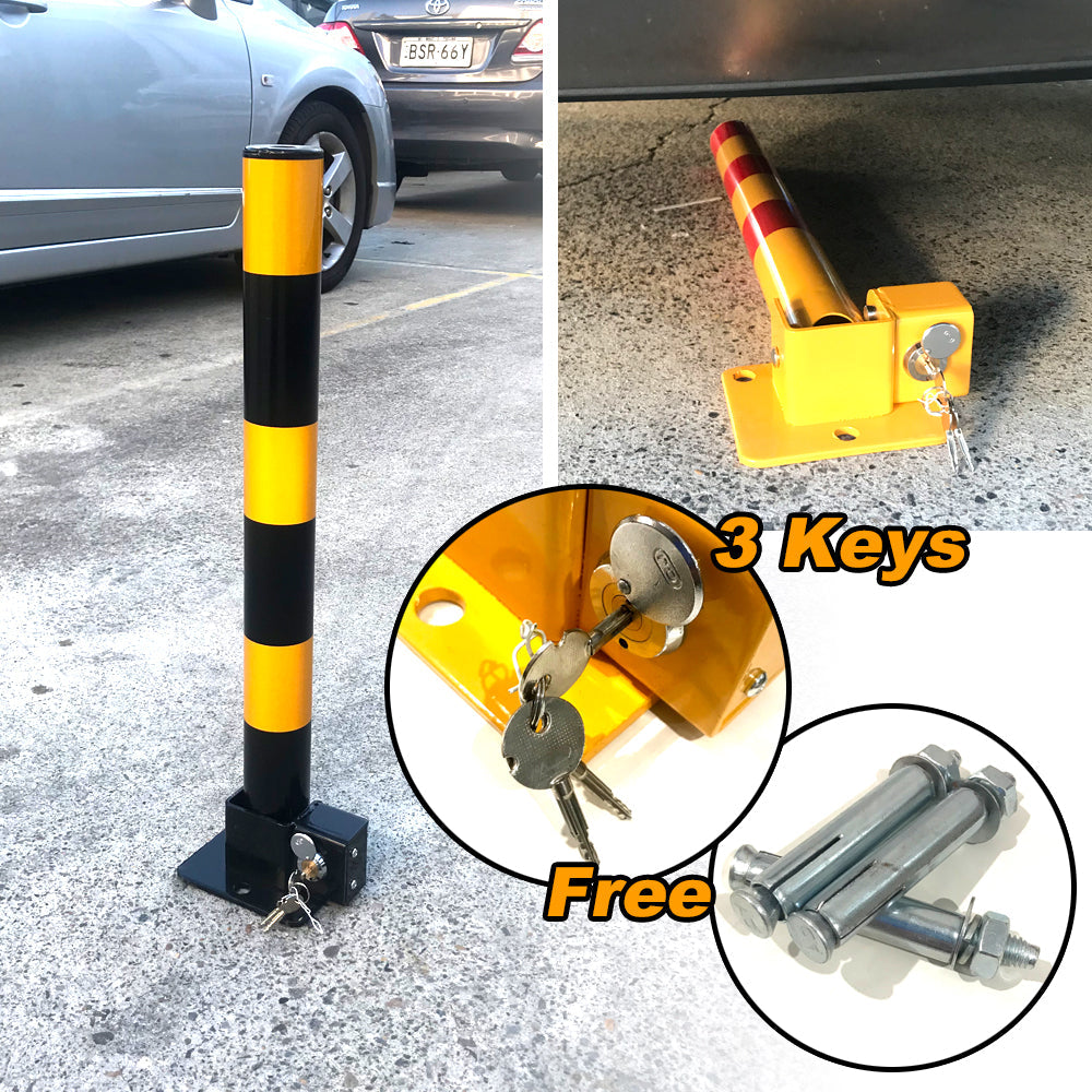 Fold Down Vehicle Security Car Parking Lock Safety Barrier Bollard Locker Barrier -Black