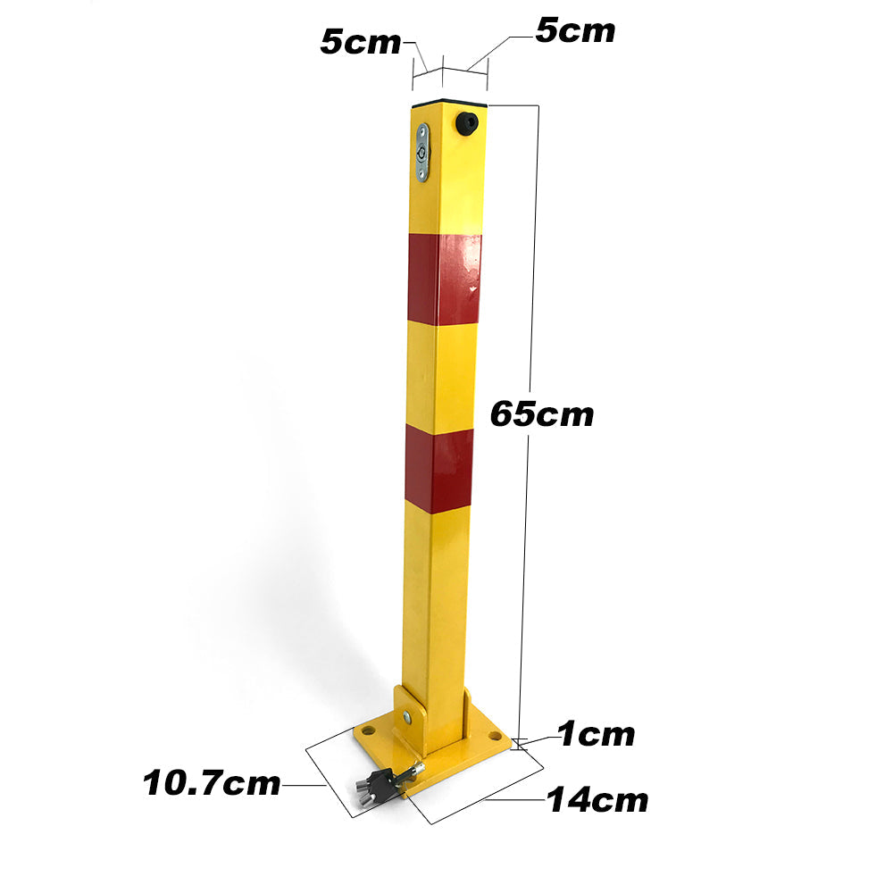 Square Heavy Duty Fold Down Security Parking Post Lock Safety Barrier