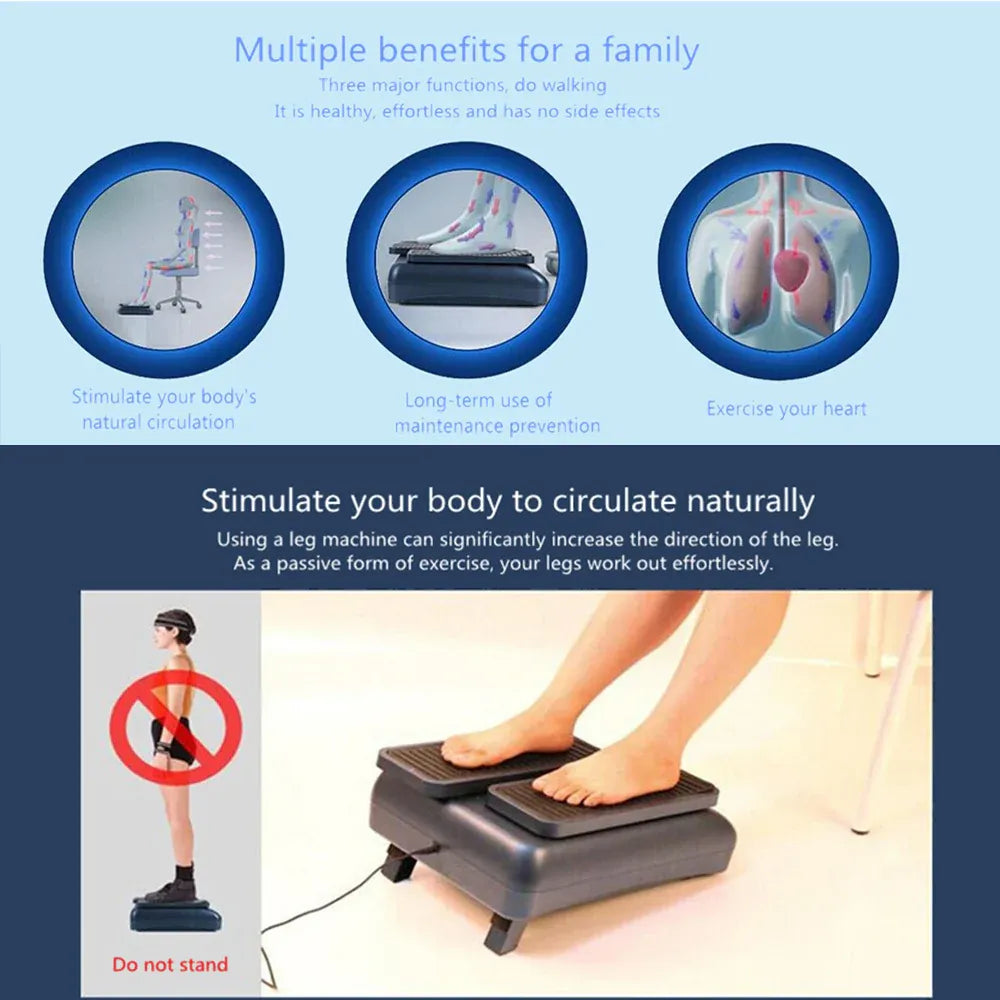 Legs Seated Walking Machine Leg Trainer Device Fitness Healthy Blue Exerciser Massager