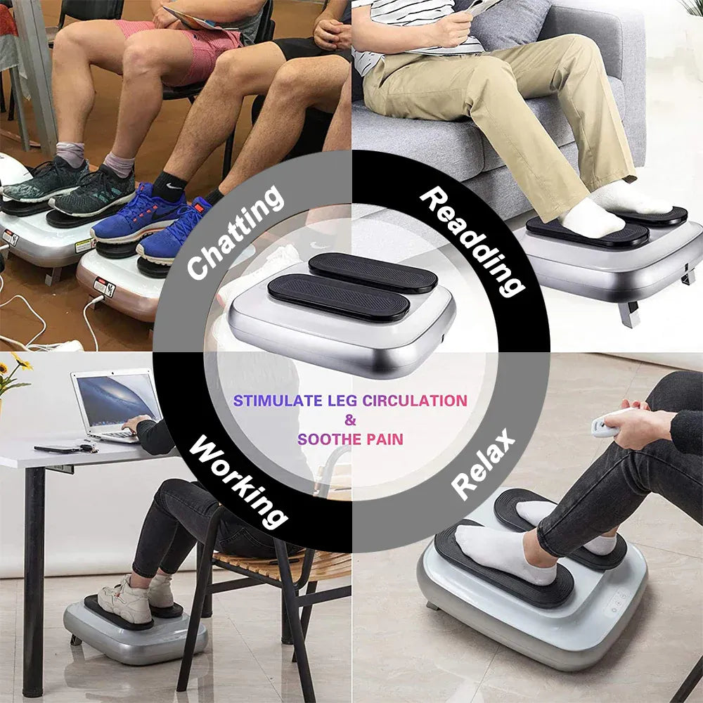 FORCE Portable Electric Circulation Leg Trainer Exerciser Machine With Remote Control Silver