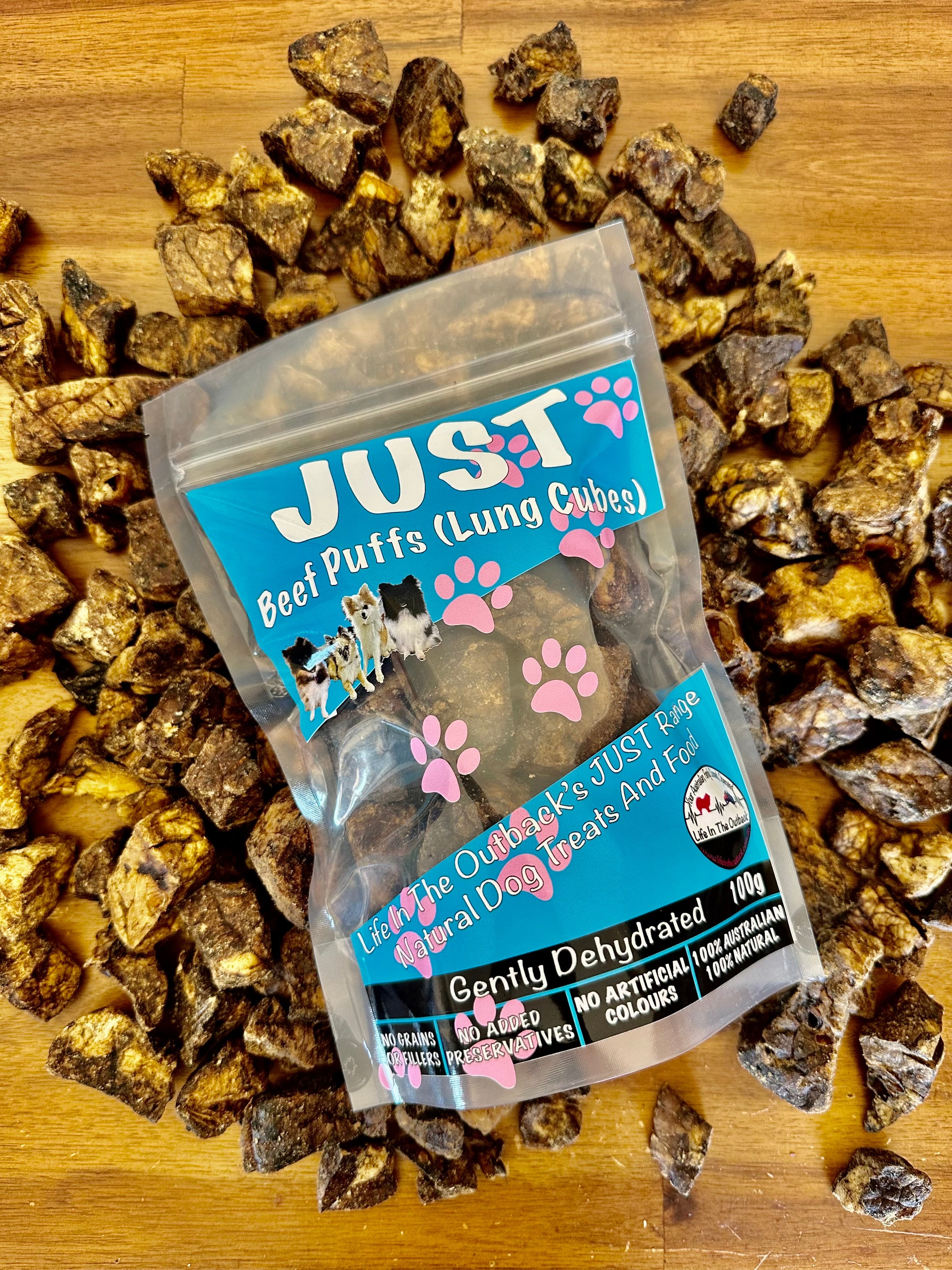 1x Just Beef Puffs lung cubes
