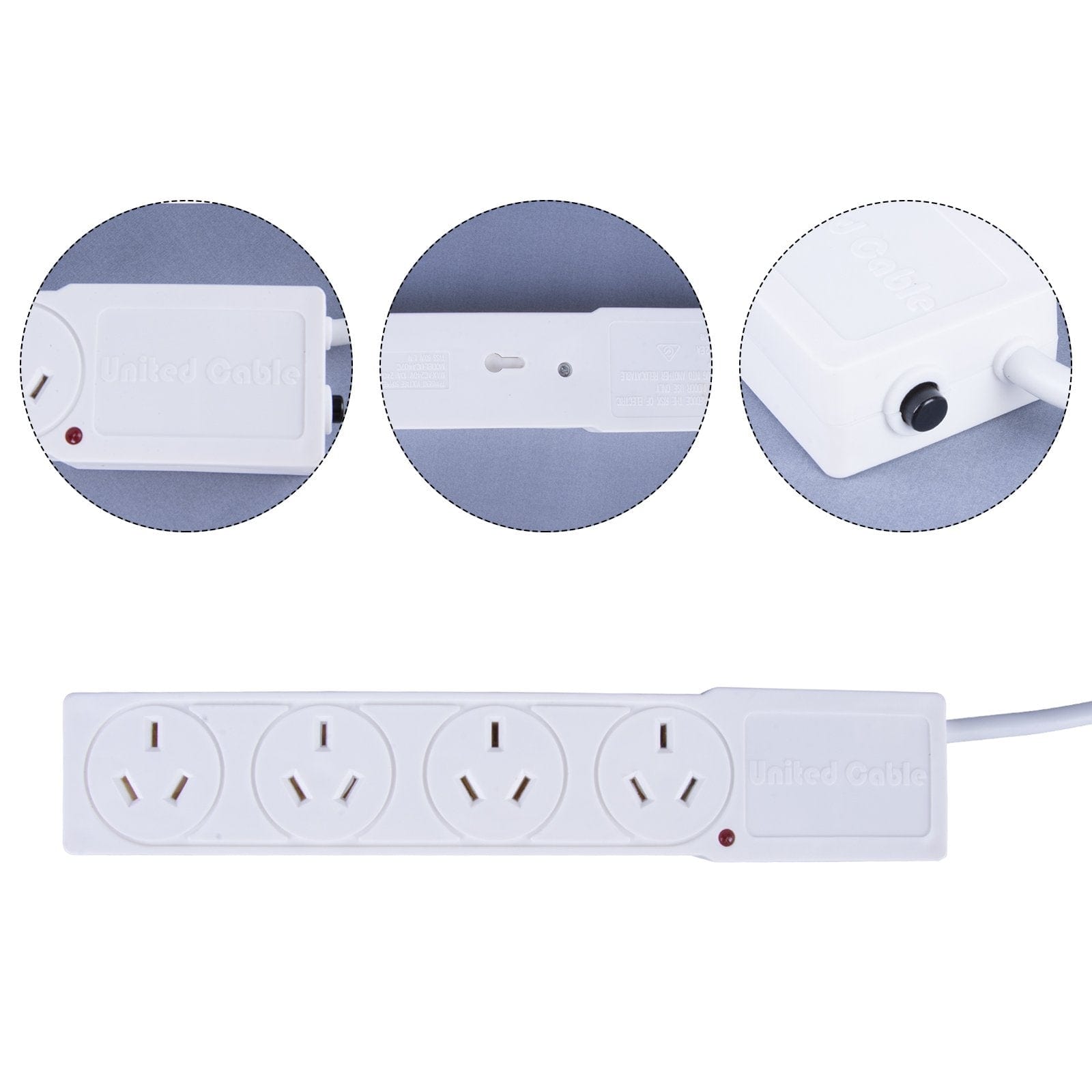 4 Outlet Powerboard With Surge Protection 1M Lead Cable