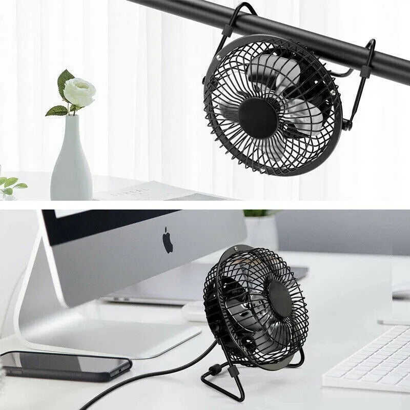 360 Degree Tilt Adjustable USB Portable Mini Desk Fan