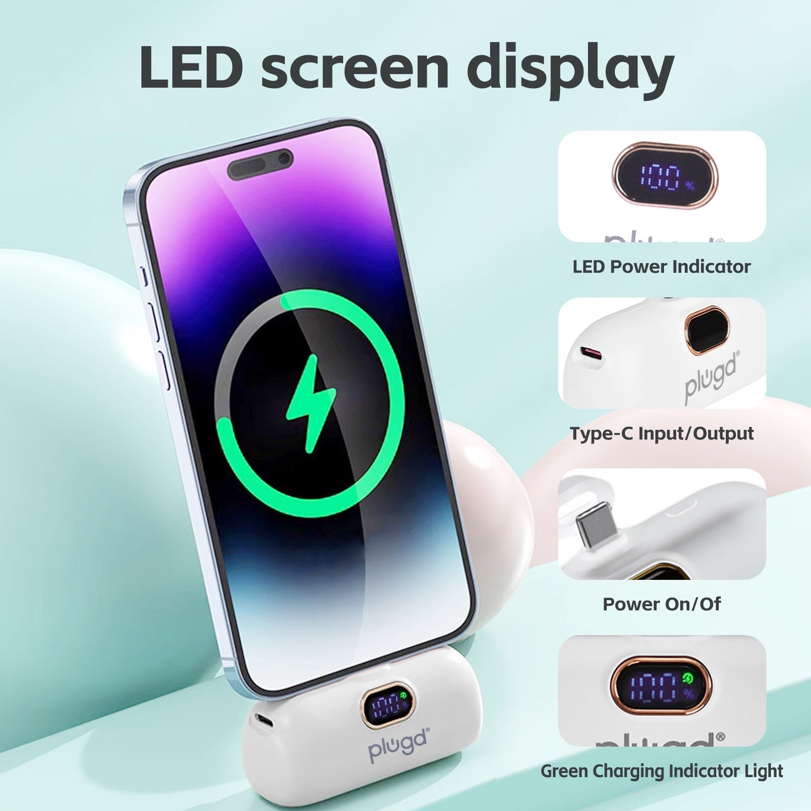 5000mAh 18.5W Mini USB-C Fast Charge Power Bank