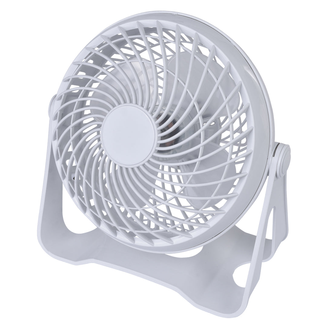 USB Powered Desk Fan – Portable 2-Speed Adjustable Angle Cooling Fan White