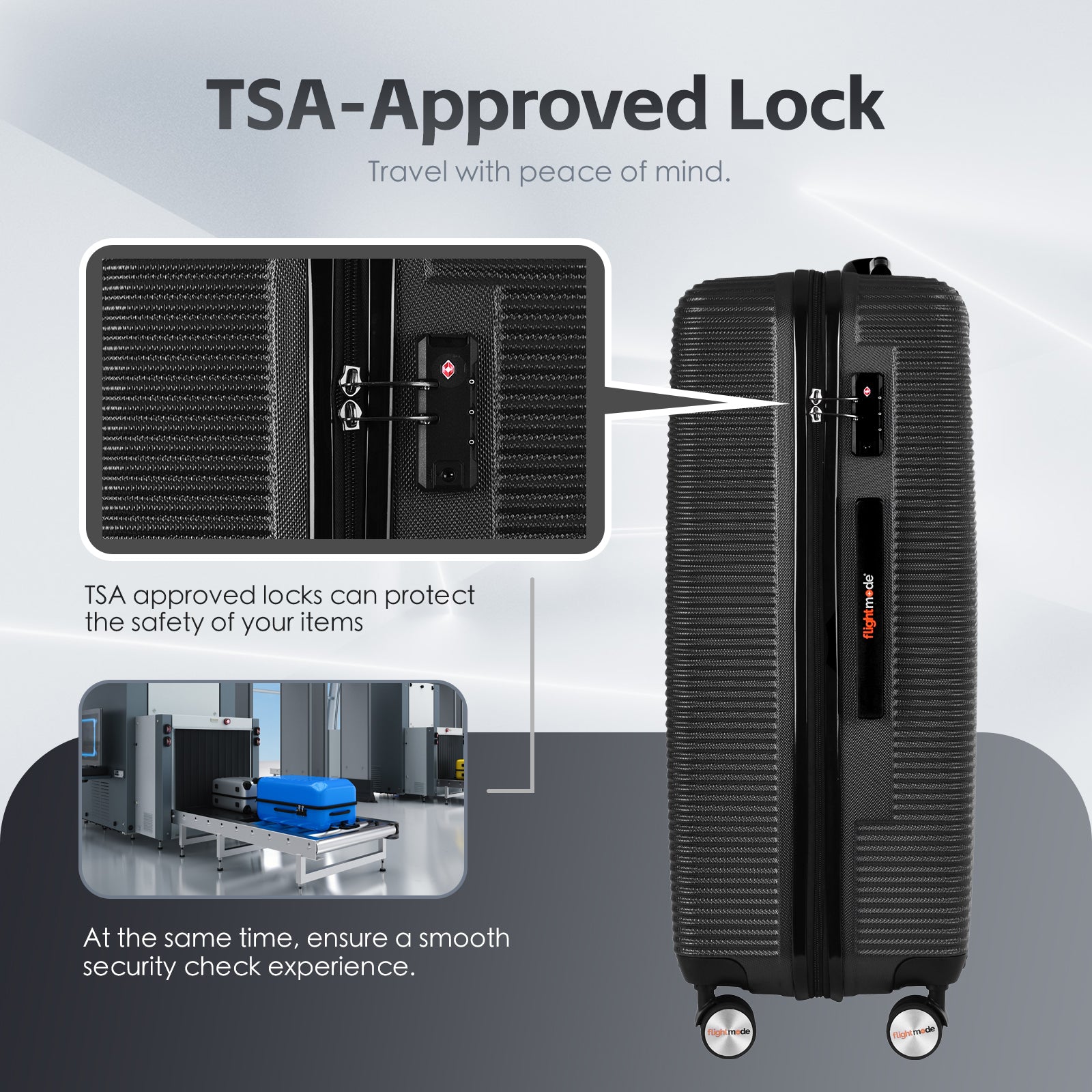 3-Piece Digital Luggage Set 20″/24″/28″ with Weighing Scale & USB Charging – Black