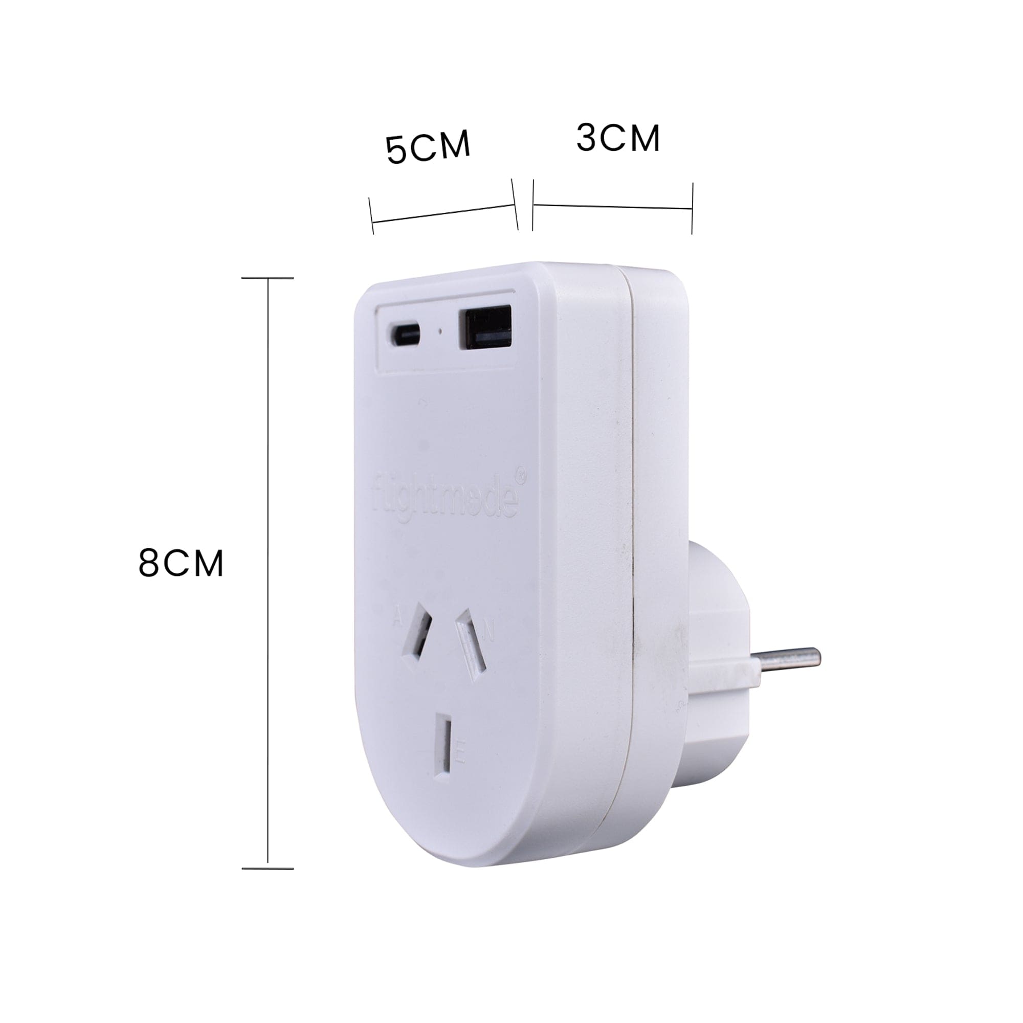 Flightmode Outbound AU/NZ to EUROPE/BALI Travel Adaptor with USB Type C & A