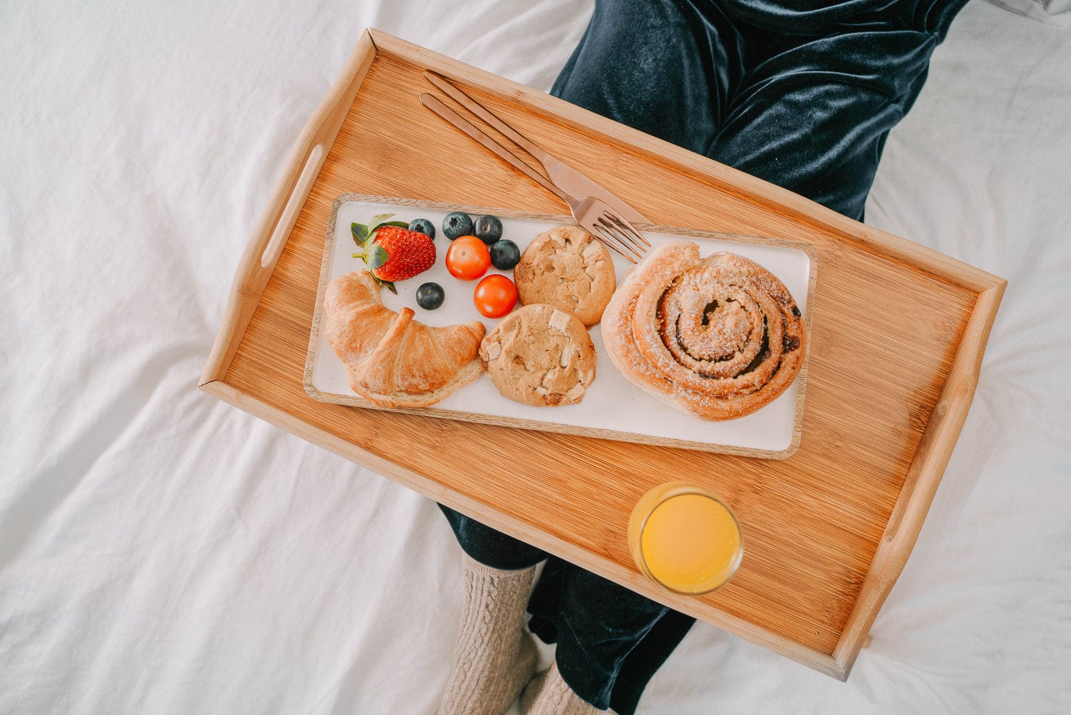 Foldable Bamboo Bed Tray / Breakfast Serving Table