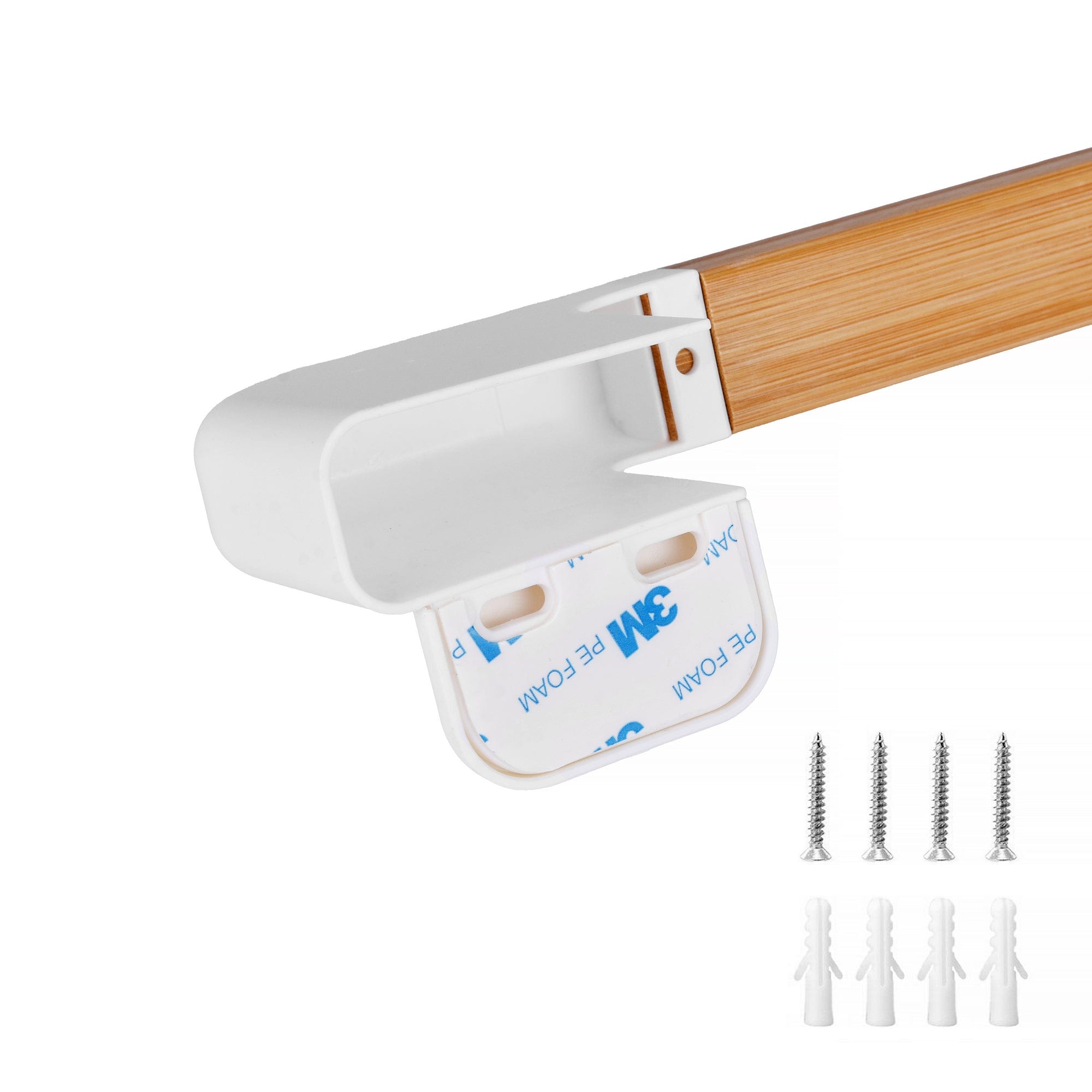 2 Pcs Bamboo Wall Mounted Bathroom Towel Rail – 60 cm Wide