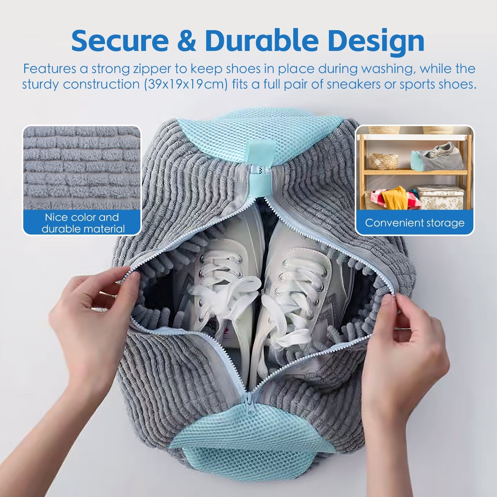 2Pcs Portable Shoe Washing Bag