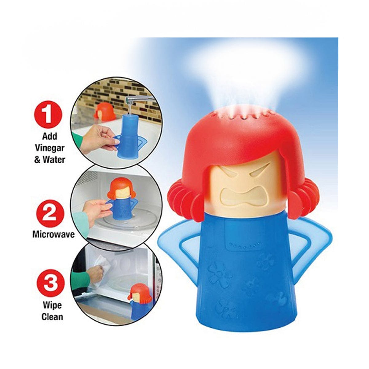 3 Pcs MAD MAMA Microwave Cleaner – BPA-Free Steam Cleaning Assorted Colors