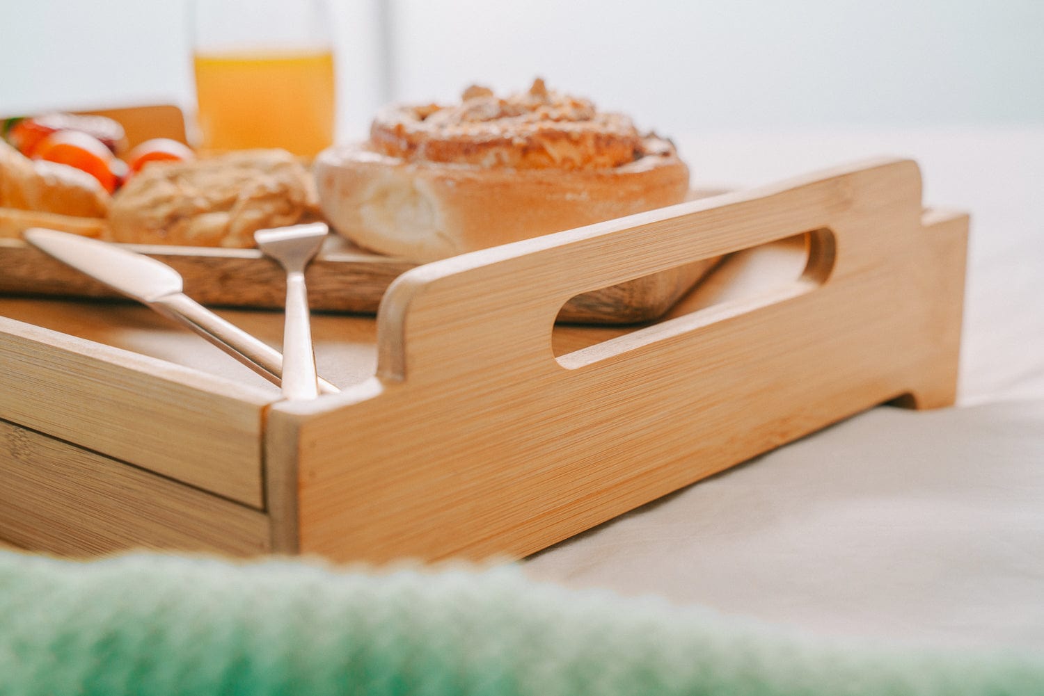 Bamboo Serving Tray With Drawer