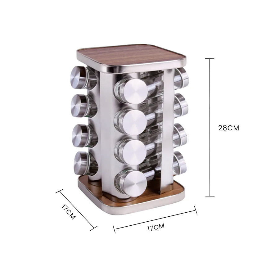 Clevinger 16pc rotary spice rack