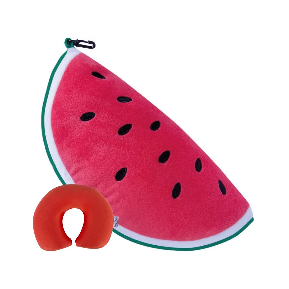 2 Ways Reversible Microfibre Travel Pillow-Watermelon