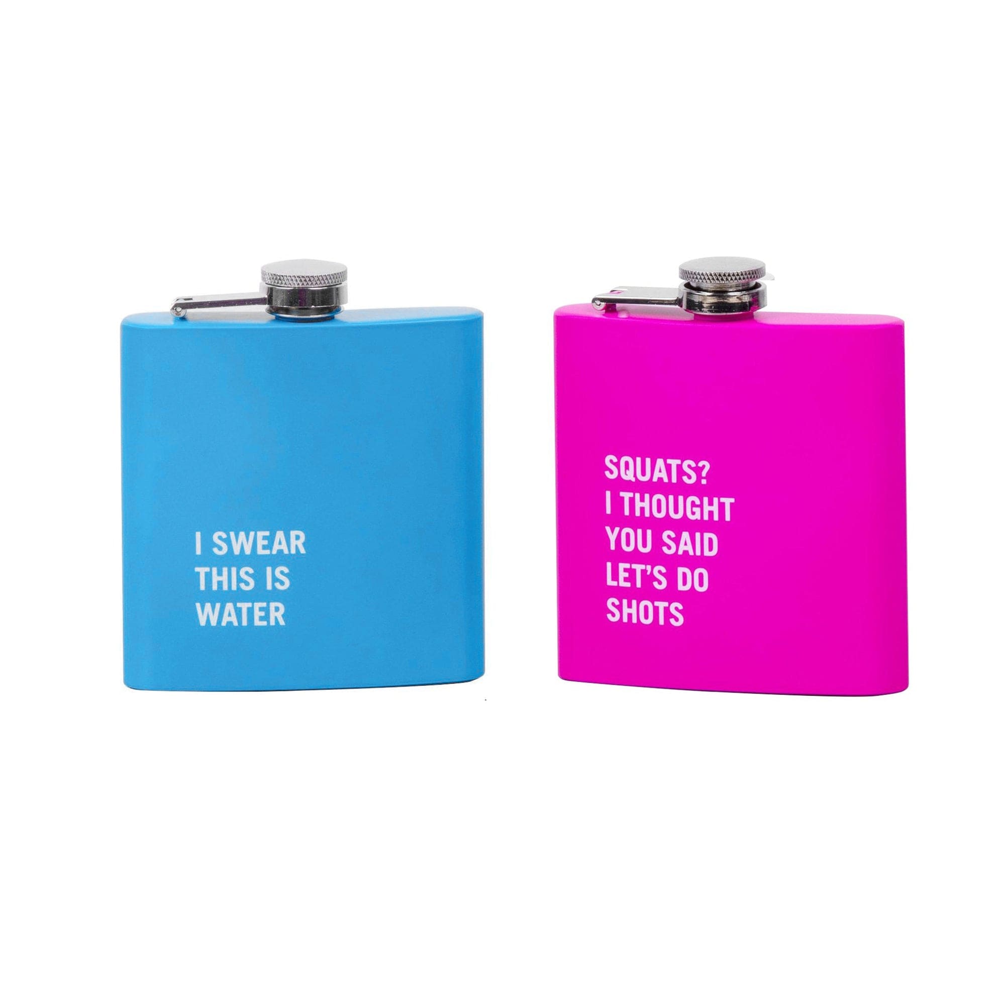 2 Pcs Stainless Steel Hip Flask 175 ml Each – Funny Quotes, 4 Super‑Bright Colours