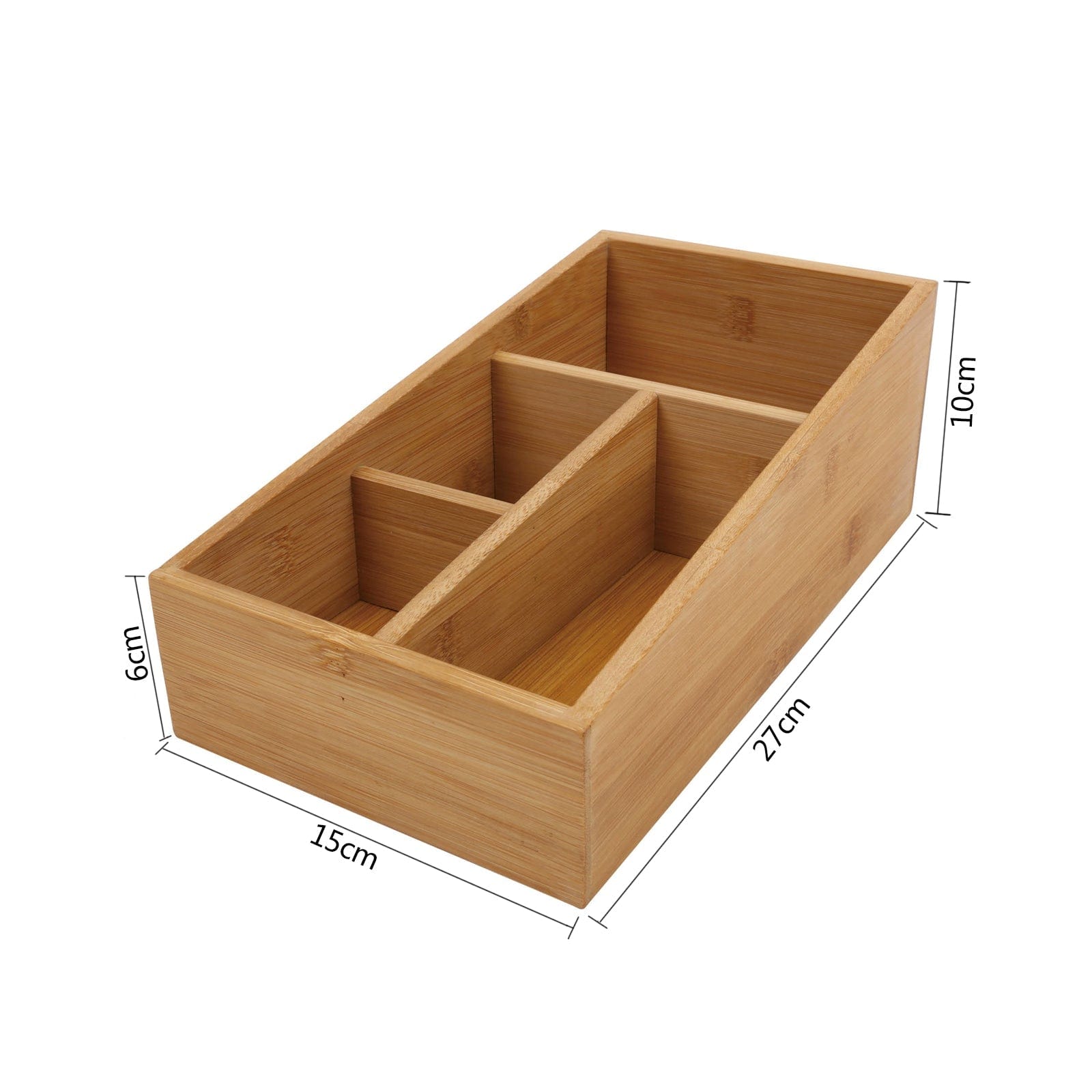 Bamboo Storage Box with 4 Slots