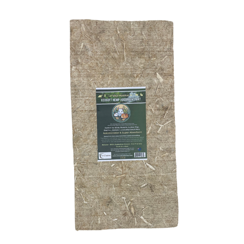 Ecosoft - Natural Hemp Super Absorbent Nest Mat | Small 20x40cm | 2 Pack