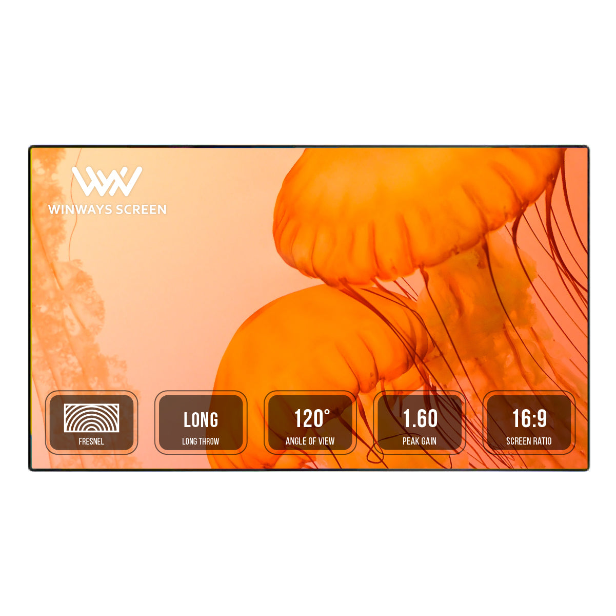 Winways Medium Throw ALR 120'' Rollable Fresnel Screen