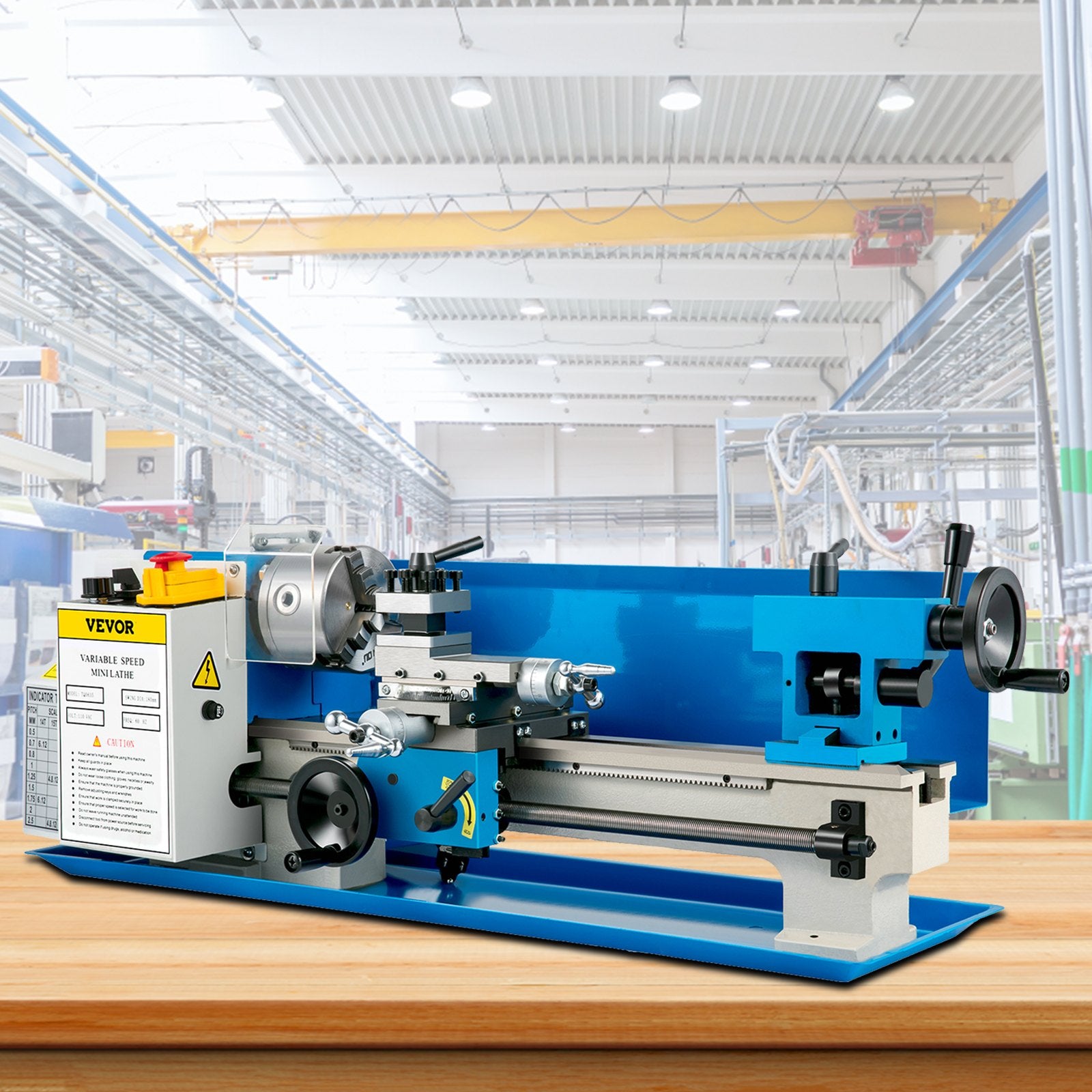 VEVOR Metal Lathe 7'' x 14'', Mini Metal Lathe 0-2500 RPM Variable Speed,Mini Lathe with 4\" 3-jaw Chuck,Bench Top Metal Lathe, Benchtop Lathe, for Various Types of Metal Turning