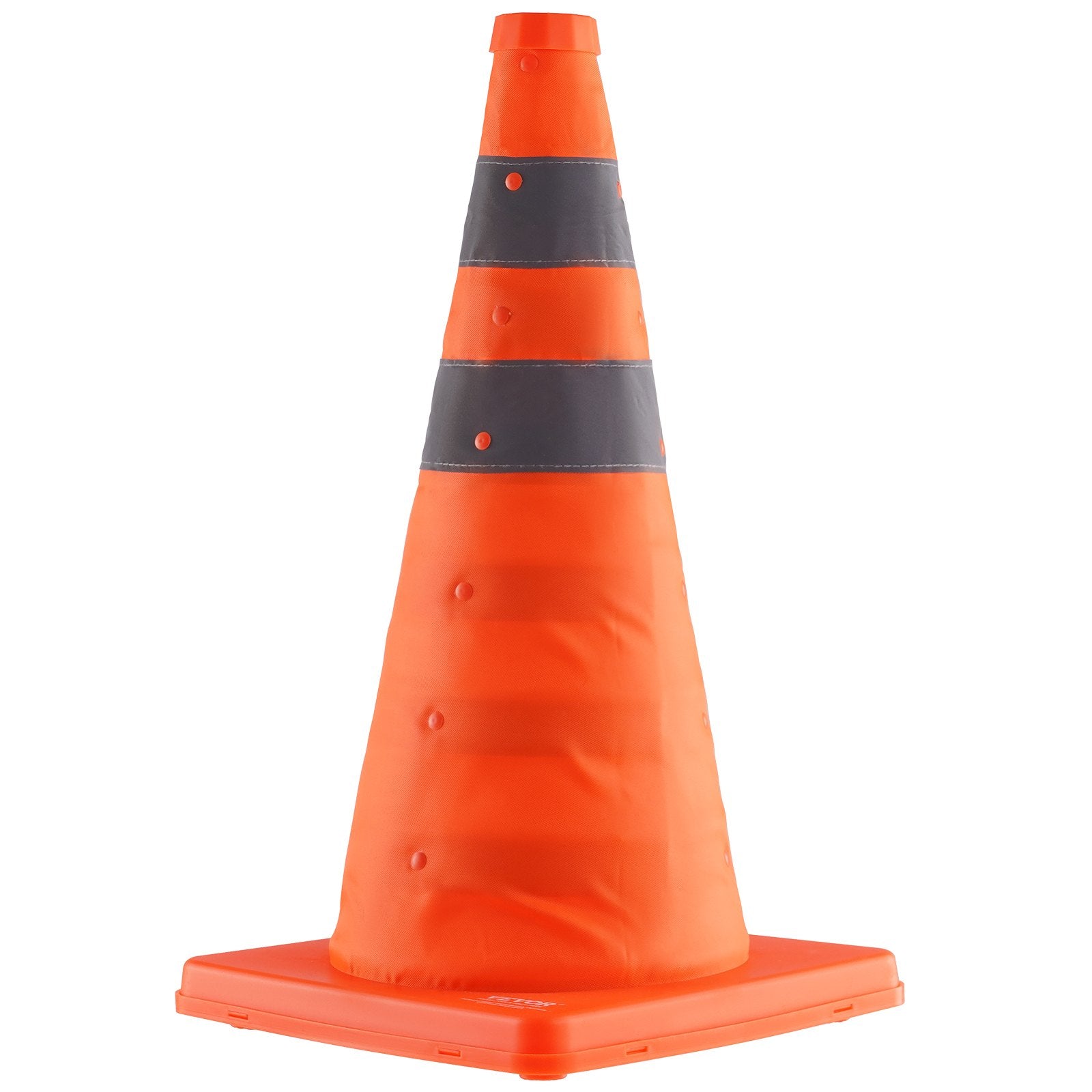 VEVOR Safety Cones, 4 Pack 18 inch Collapsible Traffic Cones, Construction Cones with Reflective Collars, Wide Base and A Storage Bag, for Traffic Control, Driving Training, Parking Lots
