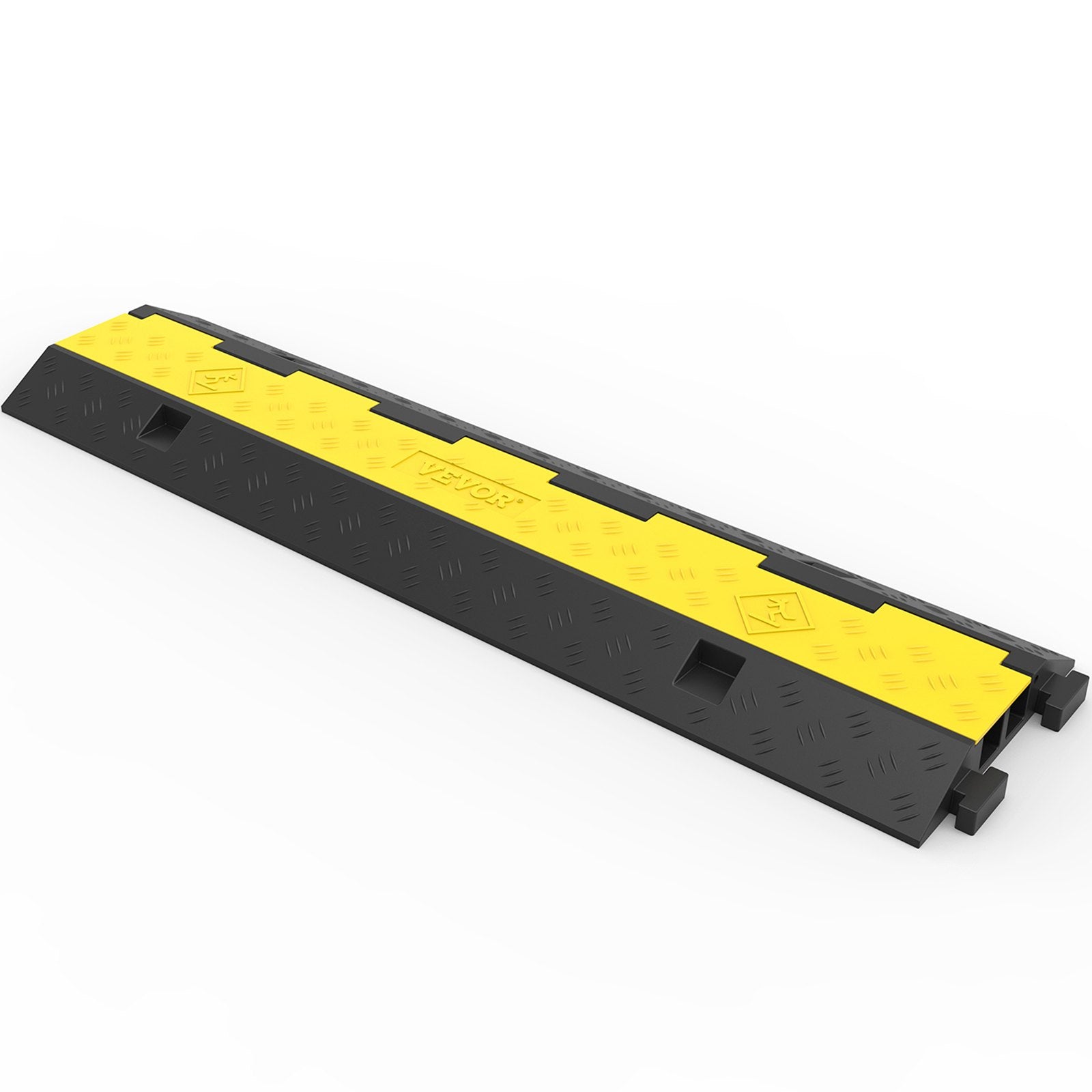 VEVOR 3 Pcs 2-Cable Rubber Electrical Wire Cover Cord Protector Ramp 11000 lbs