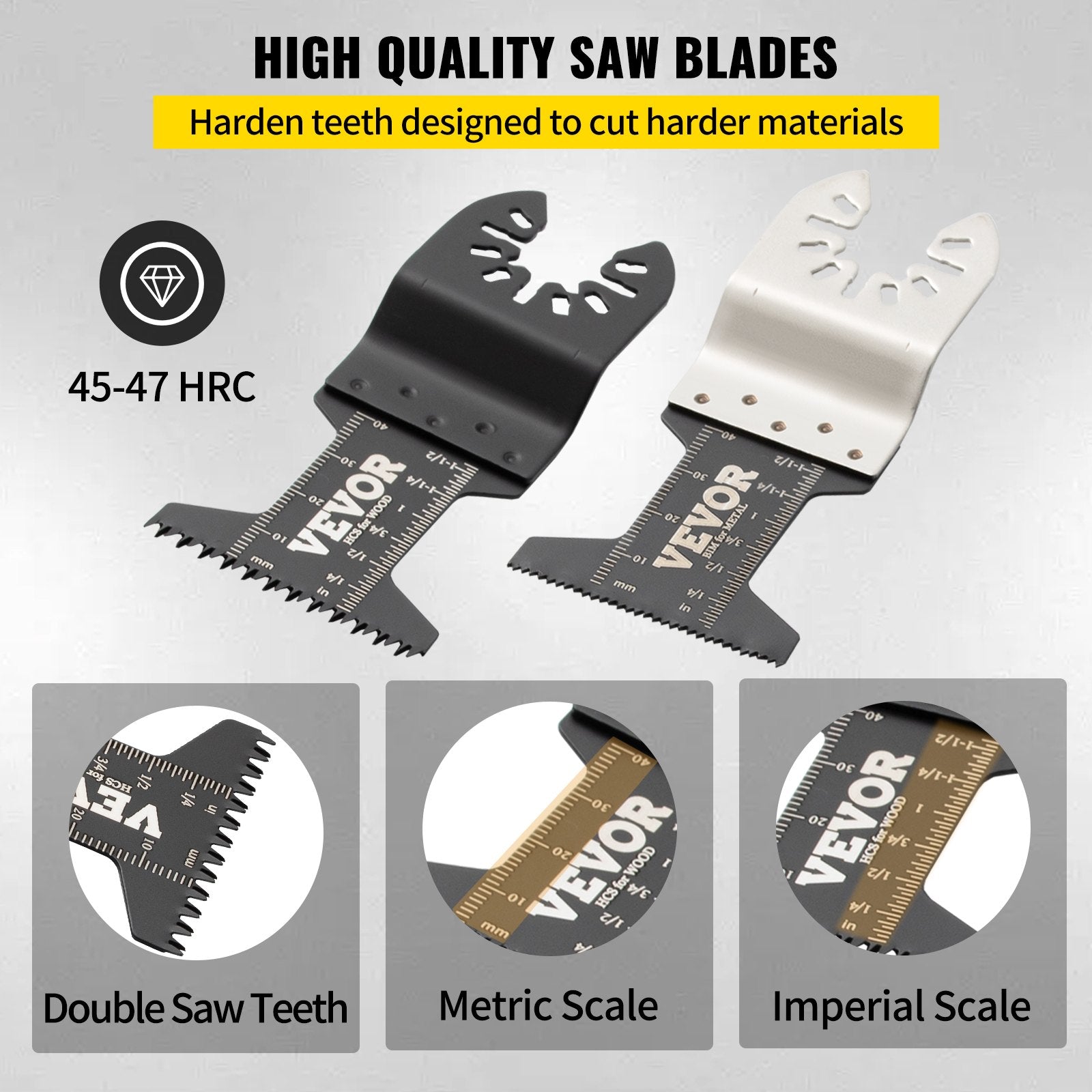 VEVOR Oscillating Multi Tool Saw Blades Multi Tool Blades 50PCS for Wood Metal