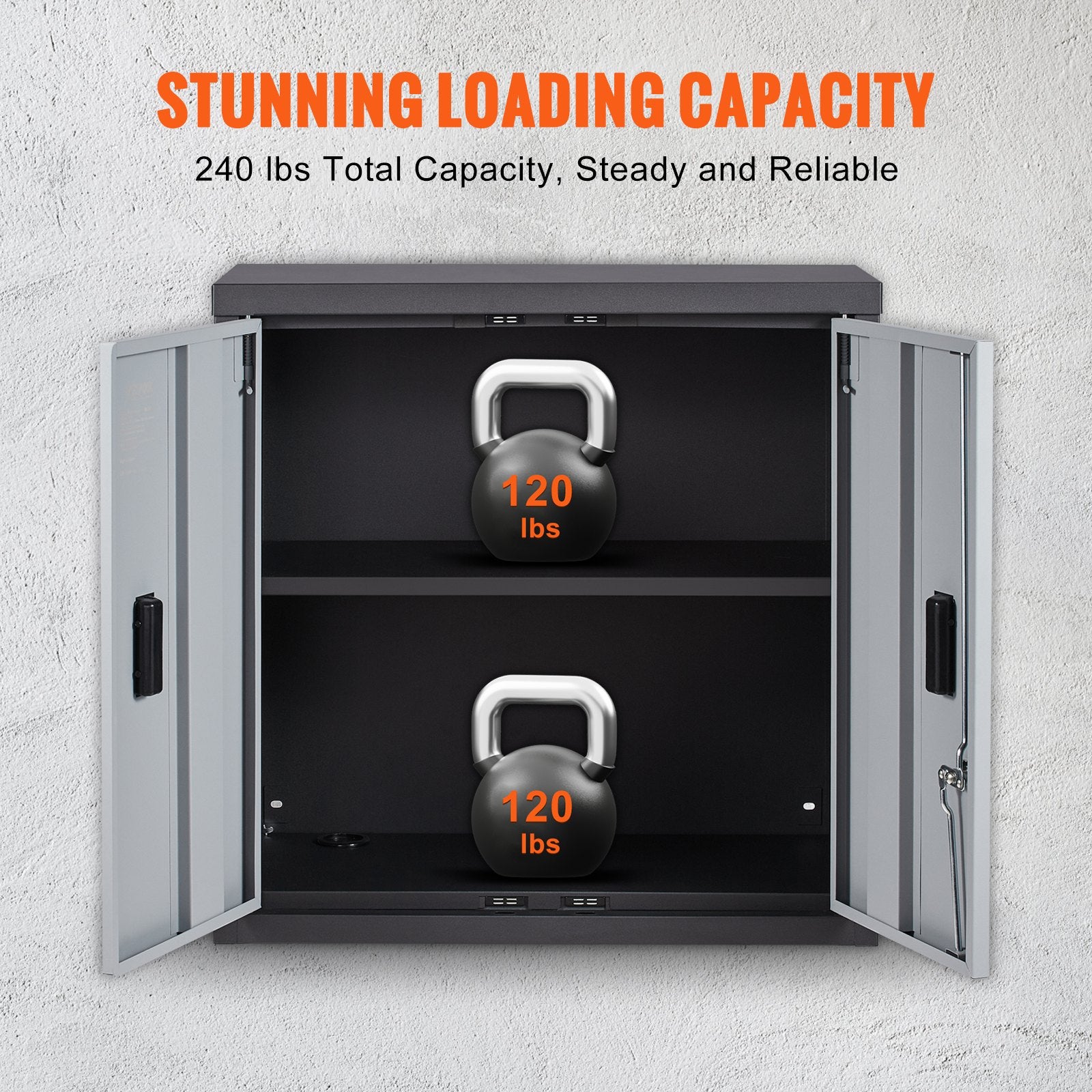 VEVOR Foldable Wall Cabinet Garage Cabinet Wall Mounted 26