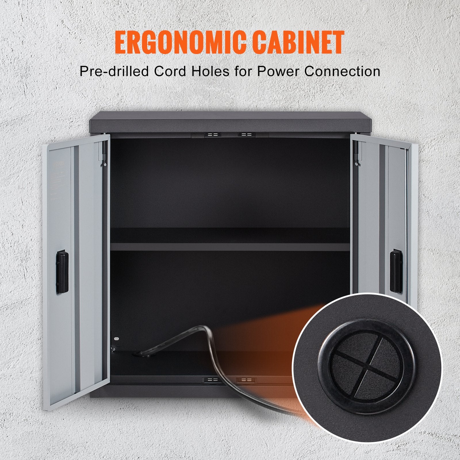 VEVOR Foldable Wall Cabinet Garage Cabinet Wall Mounted 26