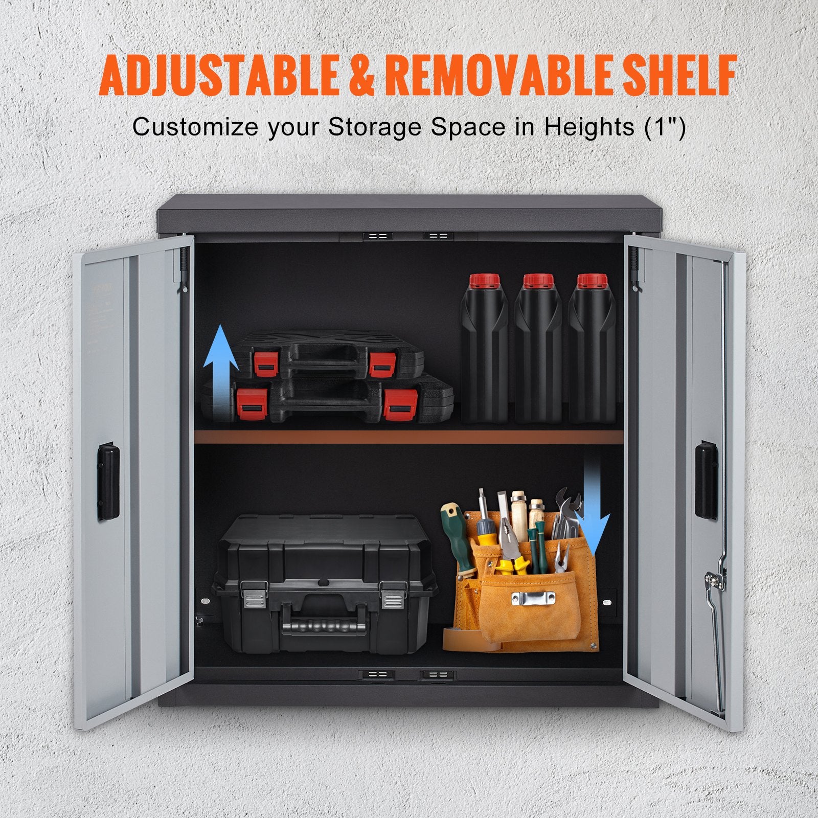 VEVOR Foldable Wall Cabinet Garage Cabinet Wall Mounted 26