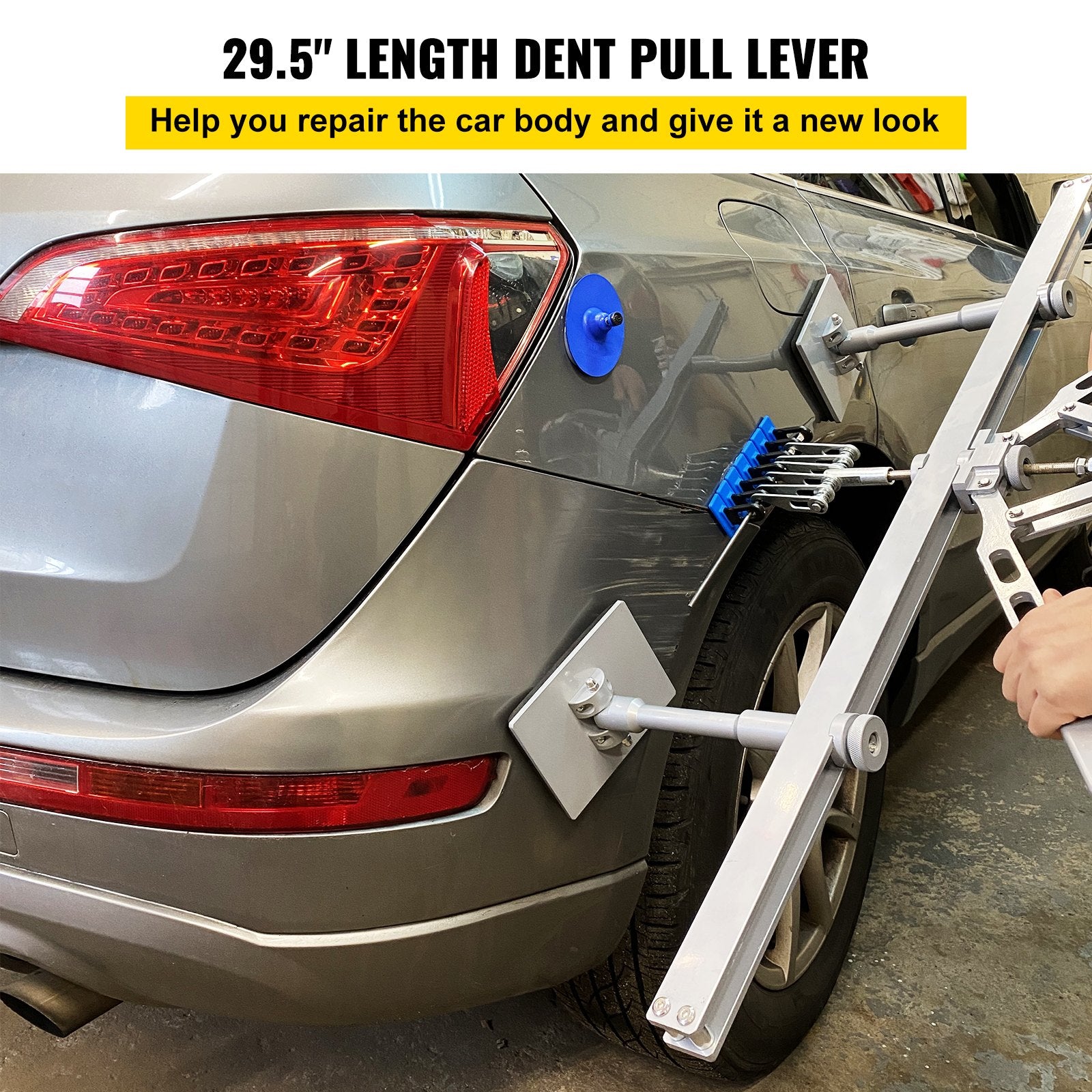 VEVOR Dent Pull Lever Bar Kit, Car Dent Puller Kit Dent Pull Lever, Fit for Both Aluminum and Steel Dent Pulling 750MM