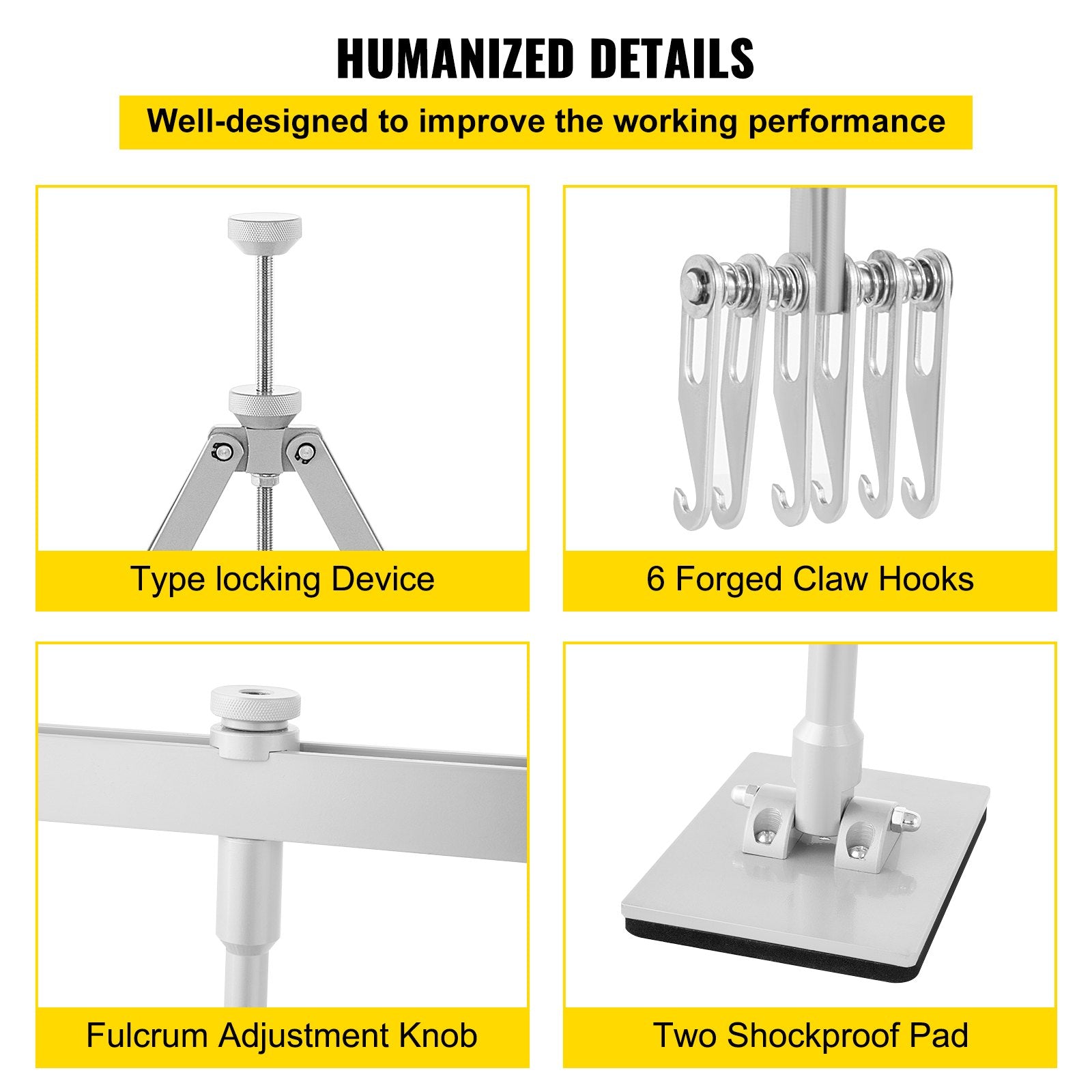VEVOR Dent Pull Lever Bar Kit, Car Dent Puller Kit Dent Pull Lever, Fit for Both Aluminum and Steel Dent Pulling 750MM