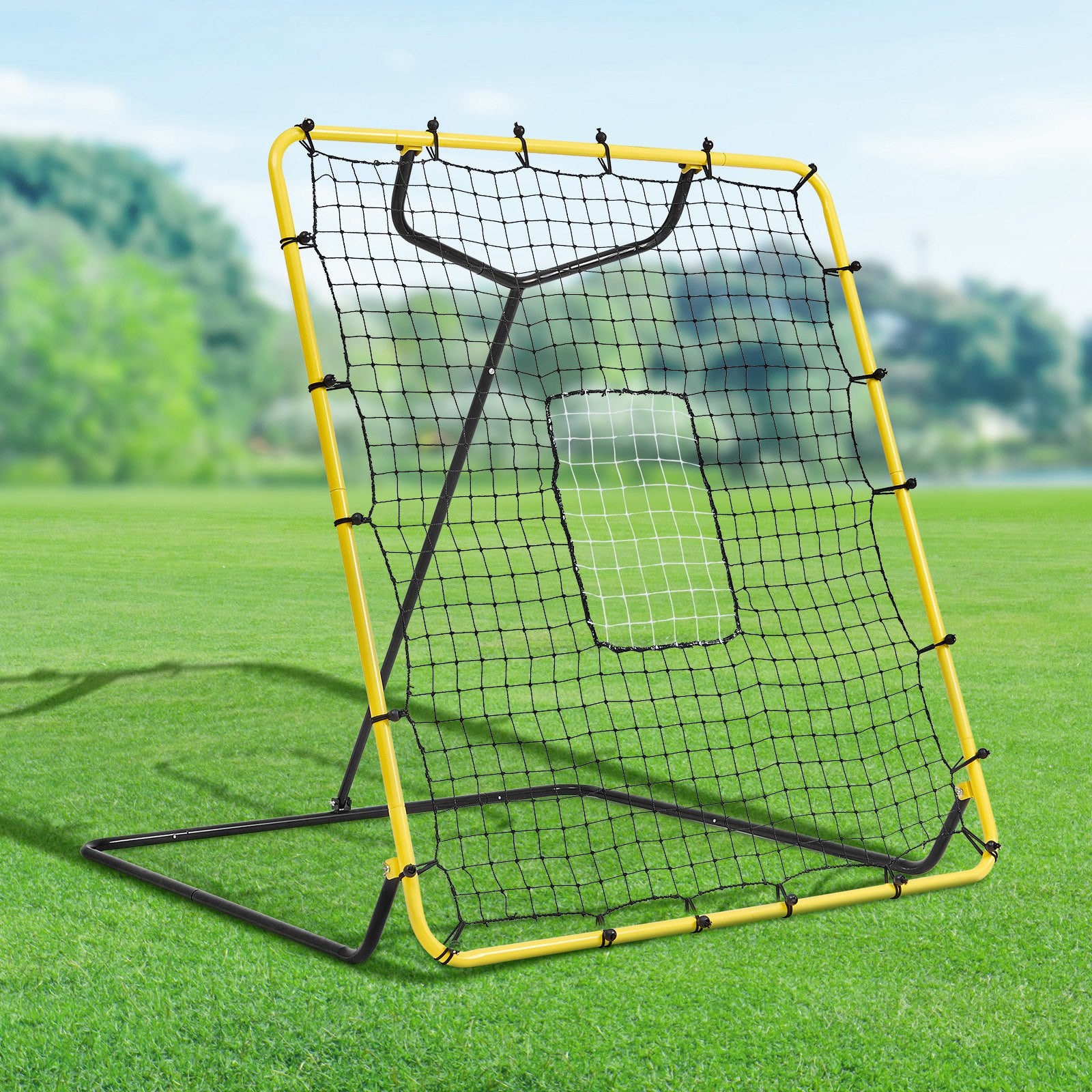 VEVOR Baseball And Softball Rebounder Net, 4 x 4.5 Feet PitchBack Baseball Nest for Pitching and Fielding Training, Pitch Return Trainer Rebound Net with Pitching Target, 4 Adjustable Angles